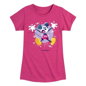 Girls' - Disney - Mickey Jump Fitted Short Sleeve Graphic T-Shirt - 1 of 4