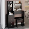 Sapphtopaz Makeup Vanity Desk Fashionable Makeup Table with Right Sliding Mirror, Multi Layer High Capacity Storage for Bedroom - 4 of 4
