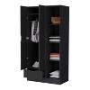 TIRAMISUBEST Black Cimarron 2-Door Armoire with Open Compartment Black - Four Roomy Storage Shelves (15.9"H x 14.3"W) - 3 of 4