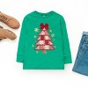 Christmas Tree Red Patchwork Print - Youth Long Sleeve Graphic T-Shirt - 3 of 4