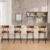 27” Boucle Counter Stools, Upholstered Bar Chairs with Backrest and Metal Legs for Kitchen Island - 2 of 4