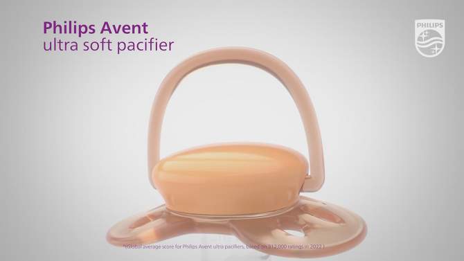 Avent Philips Ultra Soft Pacifier 6-18 Months - Misty Dawn/Silk Beige - 4pk, 2 of 12, play video