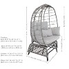 Sunnydaze Outdoor Polyrattan Double Egg Chair Glider with Cushions and Pillows - Gray - 4 of 4