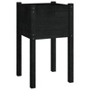 vidaXL Garden Planters - Set of 2, Strong Solid Pinewood Construction, Ideal for Flowers & Plants, Black, Weather-Resistant, 15.7"x 15.7"x27.6" - 4 of 4
