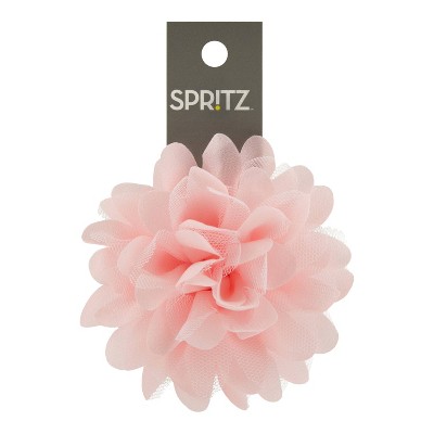 4" Satin and Tulle Fabric Bow Flower Gift Packaging Accessory Pink - Spritz™