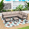 ALAULM Patio Furniture Set 8-Piece Aluminum Sectional Sofa with Armrest, Modern Outdoor Conversation Set - 2 of 4