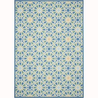 Porcelain Blue Rectangular Synthetic Indoor/Outdoor Area Rug