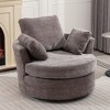 TiramisuBest Oversize Round Swivel Chair Cozy Club 360 degrees Swivel Sofa with 3 Pillows Chenille Fabric with Gray for sofa - 3 of 4
