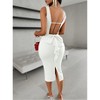 Mocamel Women's Elegant Fitted Dress with Backless Design and Bow Accent - 2 of 4