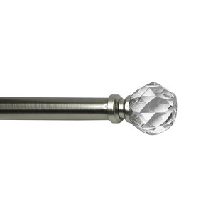 Versailles Esencial Facet Steel Heavy Duty Curtain Rod Set for Windows Brushed Nickel - 1 of 4