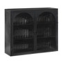 ORRD 27.56" Modern Two-Door Glass Wall Cabinet with Three-Tier Storage & Woven Pattern, for Entryway, Living, Bathroom & Dining - 4 of 4