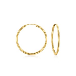 Ross-Simons Italian 1.5mm 14kt Yellow Gold Endless Hoop Earrings - 1 of 3
