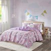 Gracie Mills Glenda 4-Peice Unicorn Reversible Cotton Quilt Set with coordinating Throw Pillows - 2 of 4