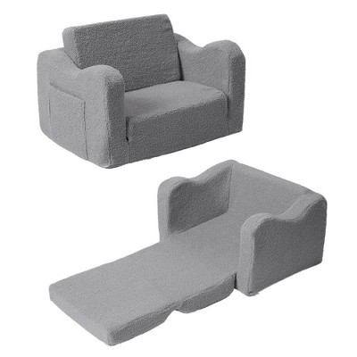 Toddler Couch,Toddler Chair,Kids Sofa Chair 2-in-1 Baby Seat Furniture Fold Out, Convertible Sofa to Lounger Soft Comfy Glow in The Dark Kids Sofa Bed Gifts for Kids Girl Boys