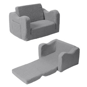 Toddler Couch,Toddler Chair,Kids Sofa Chair 2-in-1 Baby Seat Furniture Fold Out, Convertible Sofa to Lounger Soft Comfy Glow in The Dark Kids Sofa Bed Gifts for Kids Girl Boys - 1 of 4