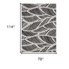 7' X 10' Black And White Abstract Indoor Outdoor Area Rug - 3 of 4