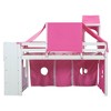 NicBex Twin Size Bunk Bed Roof Shape Loft Bed Pine Bed Frame with Tower, Tent, Storage Stairs, Slide and Guardrail, No Box Spring Required - 3 of 4