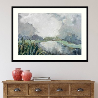 43" x 31" Black Framed Nature Vista Matte Wall Art
