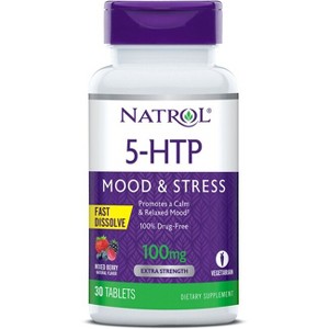 Natrol Dietary Supplements 5-Htp Fast Dissolve 100 mg Tablet - Mixed Berry 30ct. - 1 of 3