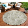 Tan Brown And Beige Abstract Washable Indoor Outdoor Area Rug - 2 of 4