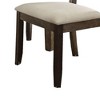 Acme Furniture Set of 2 26" Claudia Dining Chairs Beige Linen/Salvage Brown: Upholstered X Back, Armless Design - 2 of 4