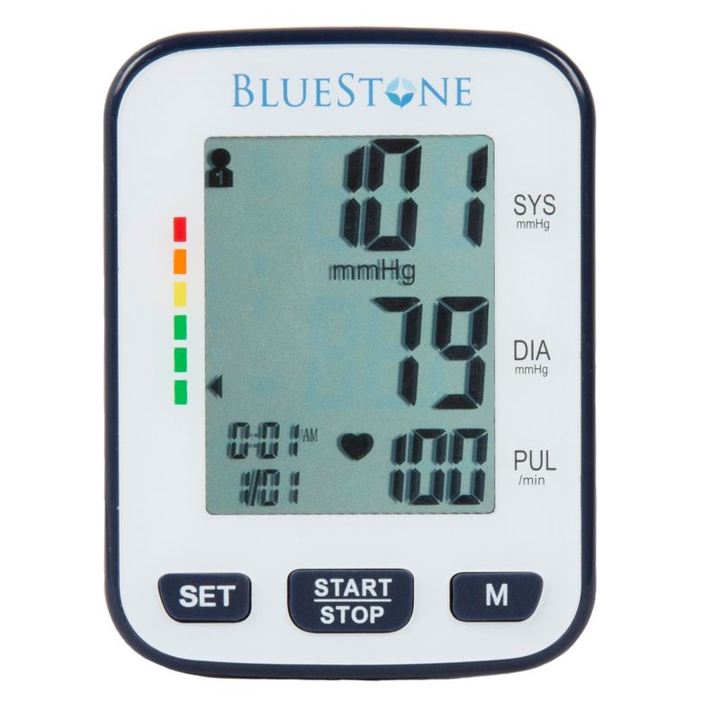 Cuff-Style Blood Pressure Monitor - Portable Electronic Tracking Machine for Wrists with LCD Screen, Memory, and Storage Case by Bluestone, 2 of 5
