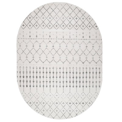 Photo 1 of (READ FULL POST) Chester Boho Moroccan Area Rug,4' x 6' Oval,Grey
