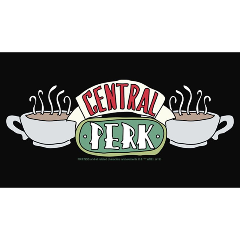 Juniors Womens Friends Classic Central Perk Logo Cowl Neck Sweatshirt, 2 of 5