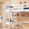 TIRAMISUBEST Twin Size Loft Bed with Built-in Shelves and Desk, Wooden Storage Bed Frame with Ladder and Guardrail - 4 of 4