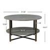 NicBex 31.5 Inch Round Coffee Table with 2-Tier Storage,Farmhouse Cocktail Table for Living Room - 3 of 4
