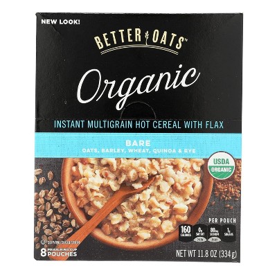 Better Oats Organic Instant Multigrain Hot Cereal - Bare - Case of 6 - 11.8 oz.