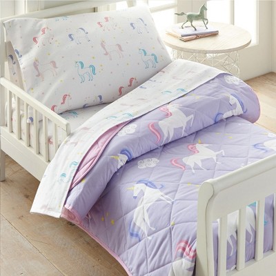 Wildkin Kids Unicorn 4 Pc Cotton Bed In A Bag - Toddler : Target