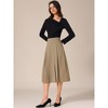 INSPIRE CHIC Women's High Waist A-Line Pleated Fall Work Office Midi Skirt - 3 of 4