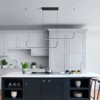 POWLIG 46 Inch Adjustable LED Linear Chandelier - Modern 2-Light Black Pendant with Dimmable Lighting - 2 of 4