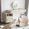 NicBex Set of 2 Round Storage Ottoman,Vanity Stool with Removable Lid,Foot Rest Ottoman with Storage for Living Room,Bedroom,Office - 3 of 4