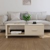 vidaXL Coffee Table Honey Brown Solid Pinewood, Engineered Wood 39.4 x 21.7 x 13.8 in - 3 of 4