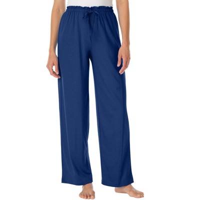 Dreams & Co. Women's Plus Size Knit Sleep Pant, 6x - Evening Blue : Target