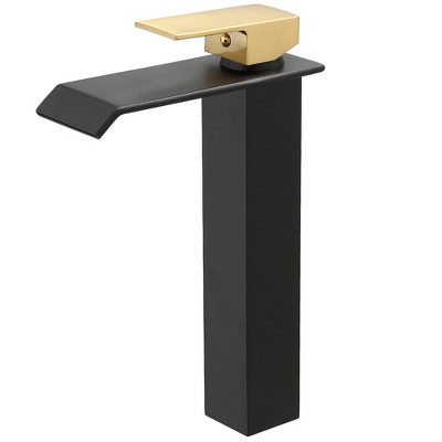 BWE Waterfall Single Hole Single Handle Bathroom Vessel Sink Faucet With Pop-up Drain Assembly