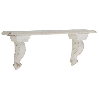 Farmhouse Wood Rectangle Wall Shelf White - Olivia & May