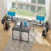 Lyngins L-Shaped Gaming Desk, Modular Computer Desk with Storage Bag & CPU Tray, Stable Office Desk for Home Office, Sturdy Writing Workstation - 3 of 4