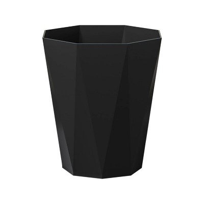 LunaLulinlk Black 2.7 Gallon Kitchen Trash Can, Trash Can for Bathroom Plastic Wastebasket Container Trash Can
