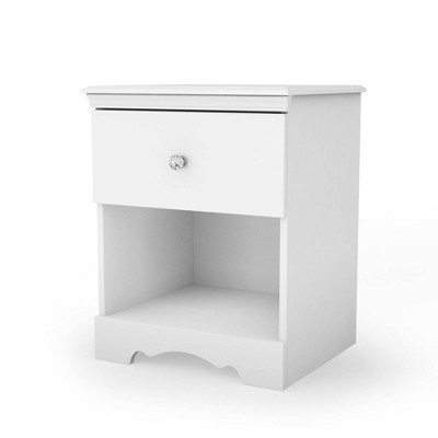 Crystal 1-Drawer Nightstand  Pure White  - South Shore