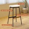 Ridstar Set of 2 Counter Height and Bar Height Bar Stools White Fabric Upholstered, Backless for Kitchen, Dining Room (29 INCH) - 3 of 4