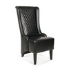 23" Faux Leather High-Back Accent Chair with Padded Seat and Wood Legs - 3 of 4