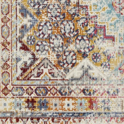 Bohemian Bliss Multicolor Synthetic 5'3" x 7'10" Transitional Area Rug
