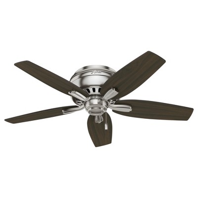 Sleek 42" Brushed Nickel Low-Profile Ceiling Fan with LED Light & Remote