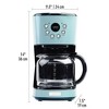 Haden Coffee Machine, 12 Cup Drip Coffee Maker Bundled with Heritage 1.7 Liter Stainless Steel Electric Kettle, Turquoise & Chrome - 4 of 4