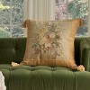 Mina Victory Vintage Floral Bouquet 25" x 25" Beige Indoor Throw Pillow - 2 of 4