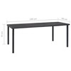 vidaXL Patio Dining Table, Anthracite 74.8"x35.4"x29.1" Steel - 4 of 4