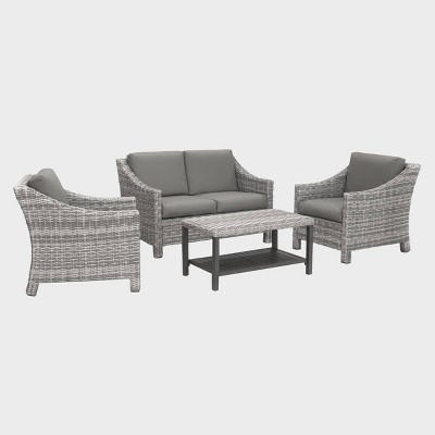 Marietta 4pc Seating Set - Gray - Leisure Made